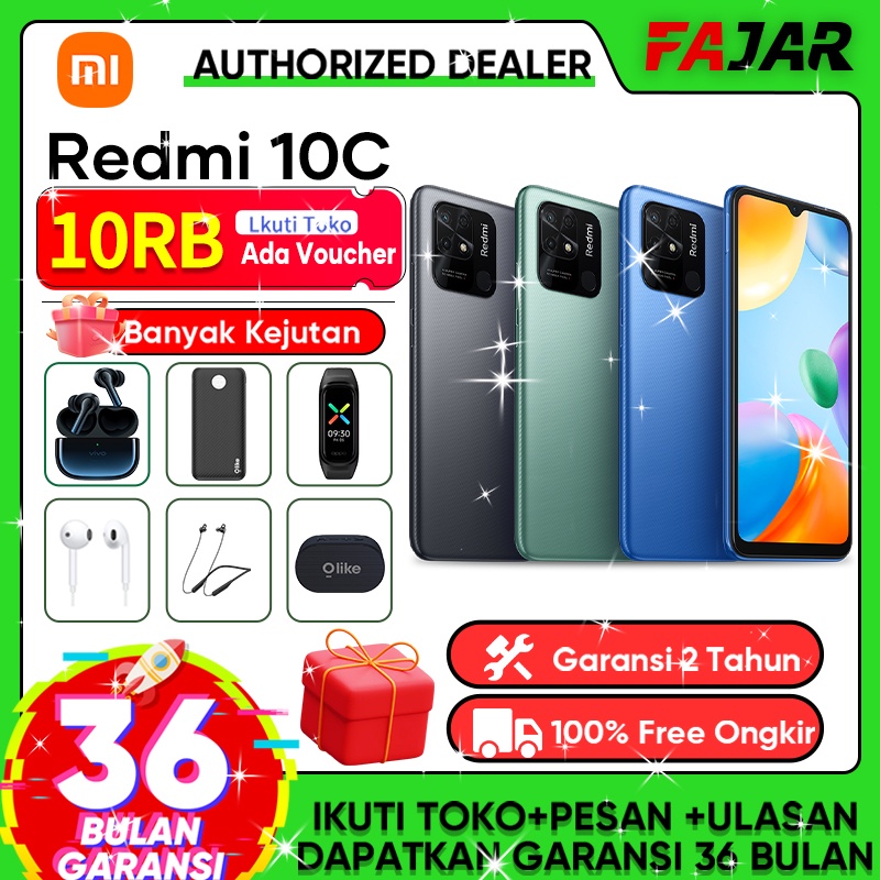 redmi 10c ram 4gb rom 64gb 128gb prosesor snapdragon 680 layar 6 71 inch baterai 5000mah mendukung p