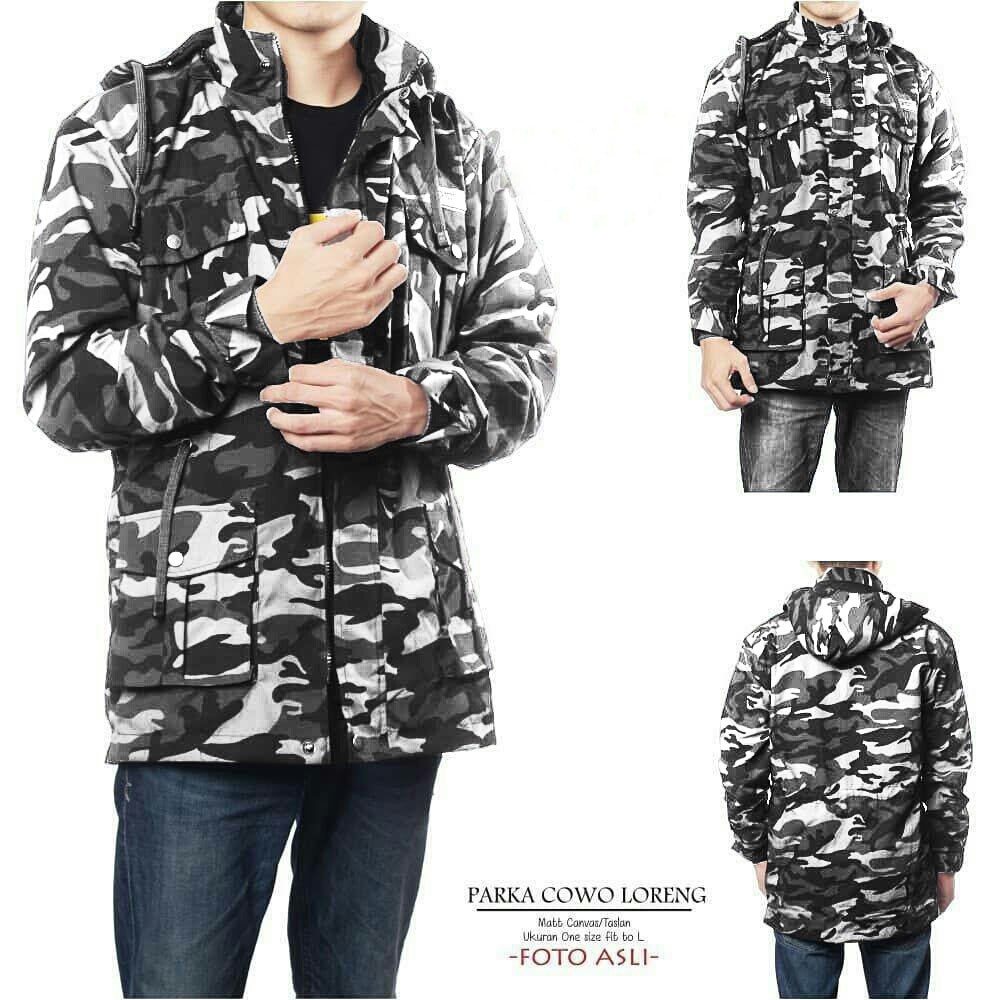 Jaket Parka Pria Loreng Army Camo Jumbo