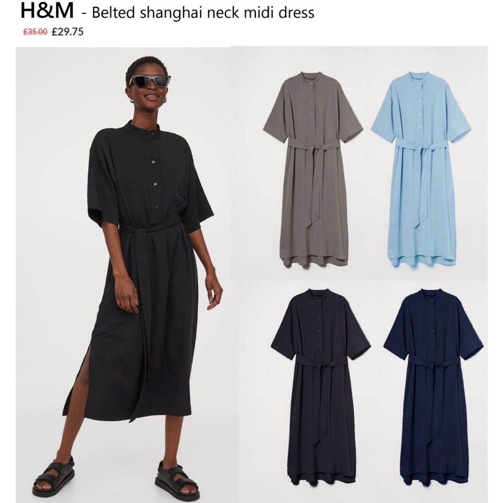 Hm shanghai neck midi dress