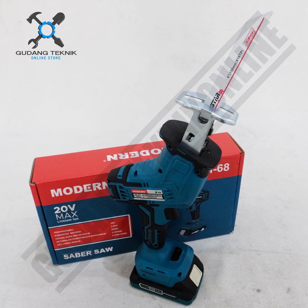 Mesin Gergaji Cordless Recipro Saw Modern M68 - Gergaji Saber Saw Baterai Modern M-68