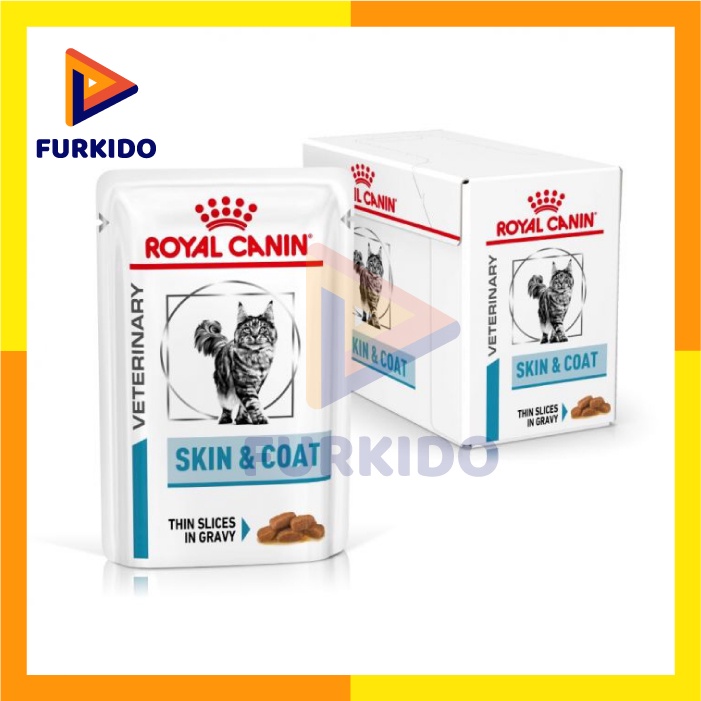 Royal Canin VET Cat Skin &amp; Coat Pouch 85 Gr / Makanan Kucing