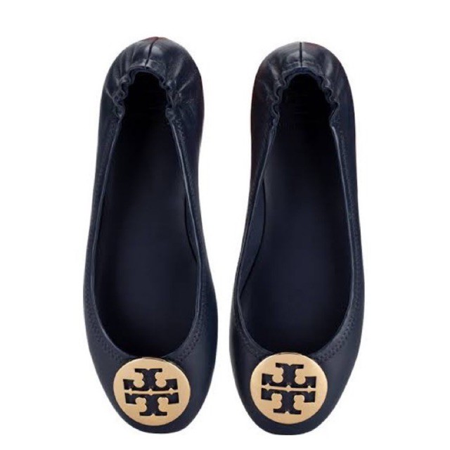 tb tory burch minnie travel ink navy flat shoes