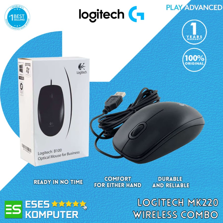 Mouse Logitech B100 Black USB