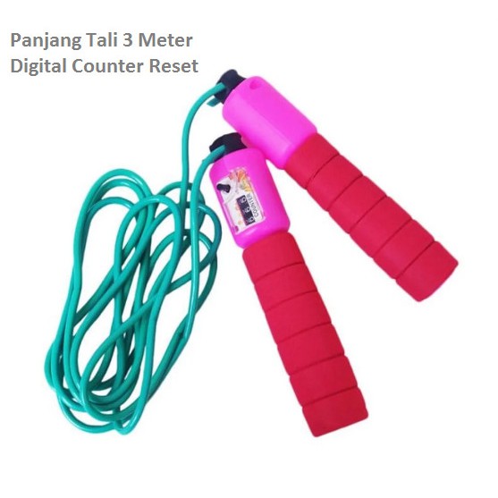 Tali Lompat Skipping / Jump Rope Dengan Counter / Tali Lompat Adjustable / Lompat Tali Hitung / Skipping Rope Anti Slip With Counter/ Olahraga Bakar Kalori