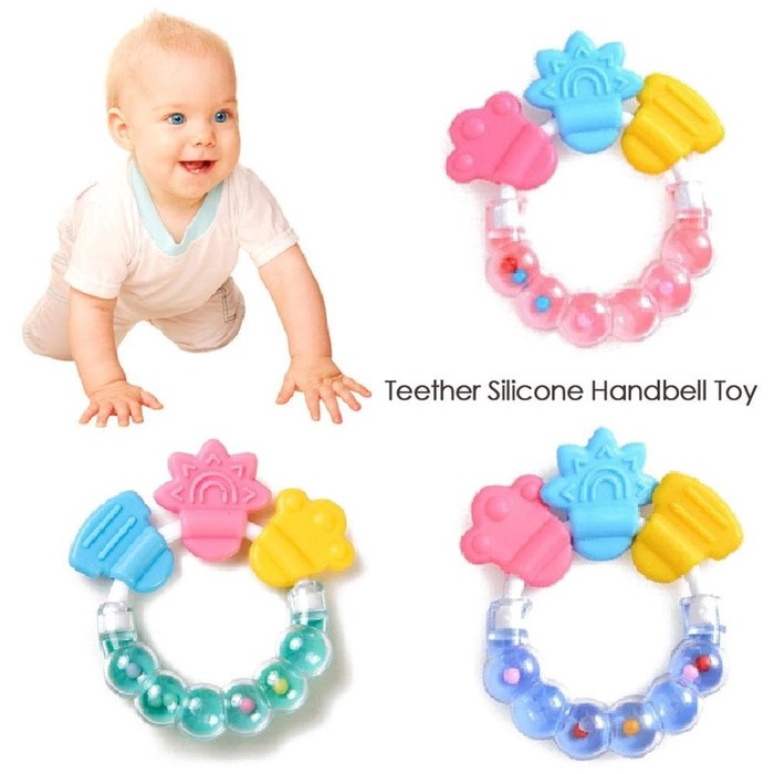 Baby Teether Kerincingan Bulat / Gigitan Bayi Bintang Pegangan Krincing Kerincing Bayi