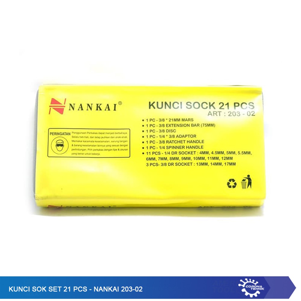 Kunci Sok Set 21 Pcs - Nankai 203-02