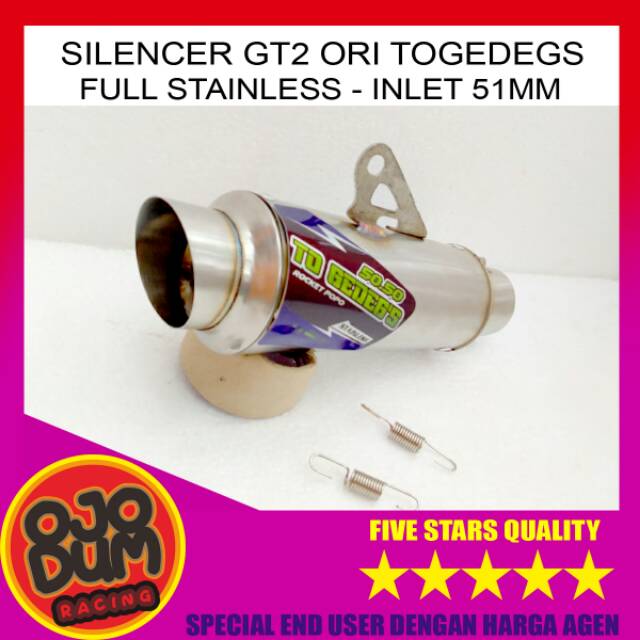 Silencer silincer knalpot racing original product TOGEDEGS GT2 ori bukan jrm gtx ckck pdk dbs kou
