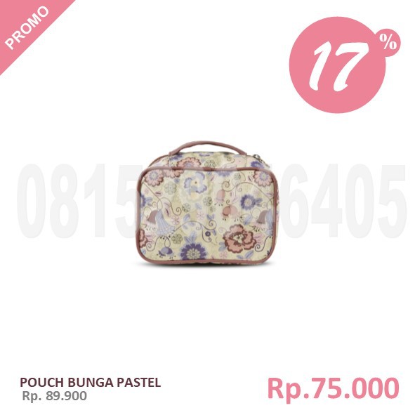 

T12 - Pouch Bunga Pastel - Kanvas