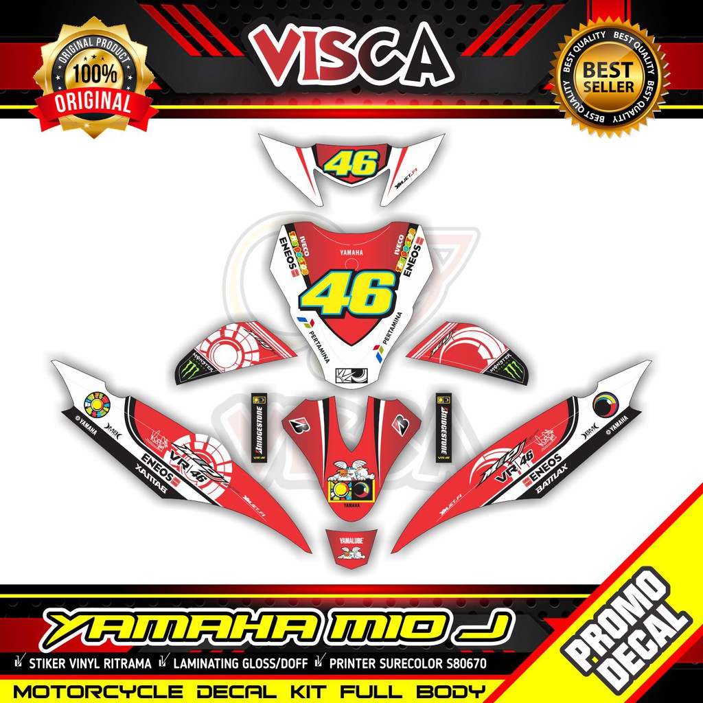 Decal Mio J Full Body Stiker Mio J Full Body Vr46