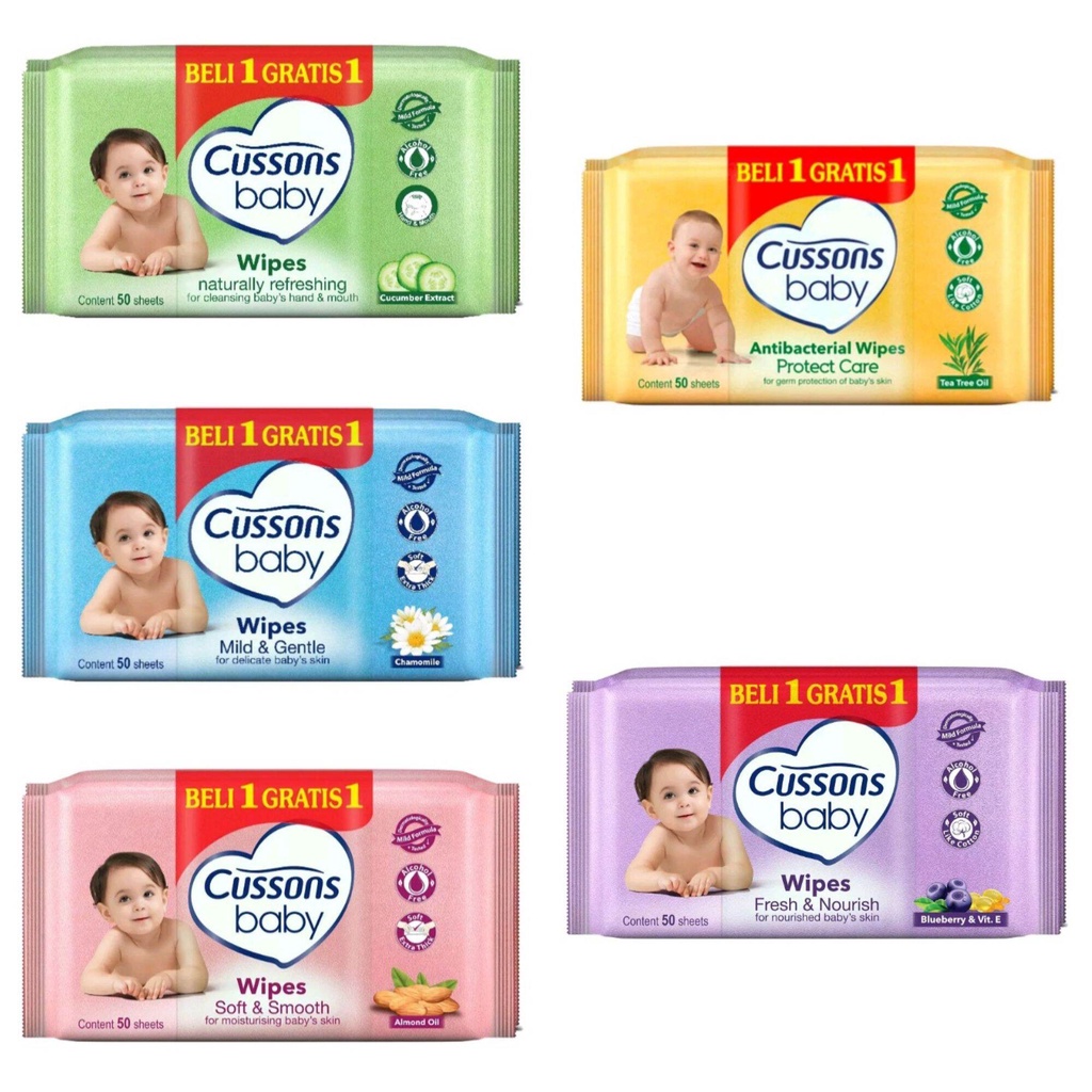 (BUY 1 GET 1) TISSUE BASAH TISU BAYI / CUSSONS BABY WIPES