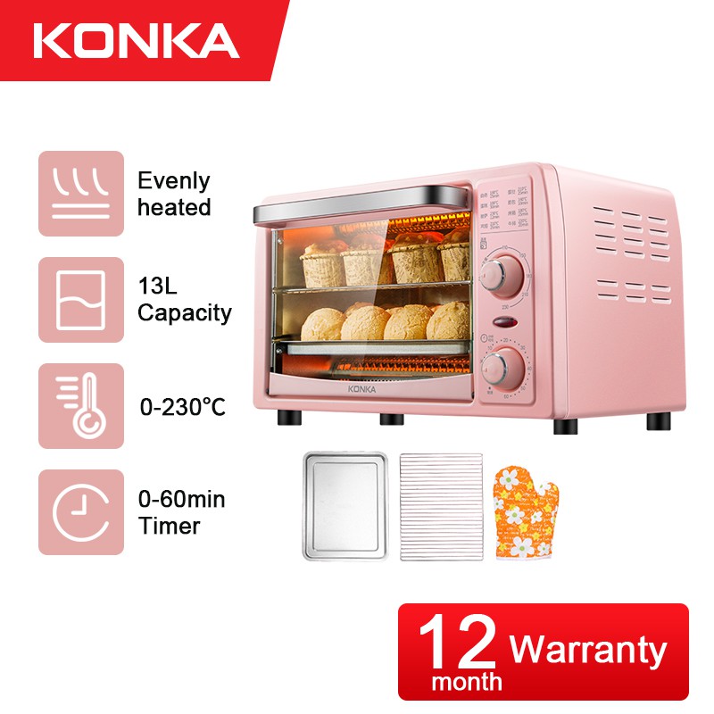 Cod Konka 13l Oven Listrik Pink Multi Fungsi Panggang Daging Kue Bolu Bbq Kompor Kao T6 Shopee Indonesia