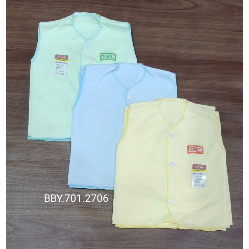 6pcs Baju bayi kutung polos warna 0-3m / baju bayi lengan buntung Newborn / baju bayi tanpa lengan