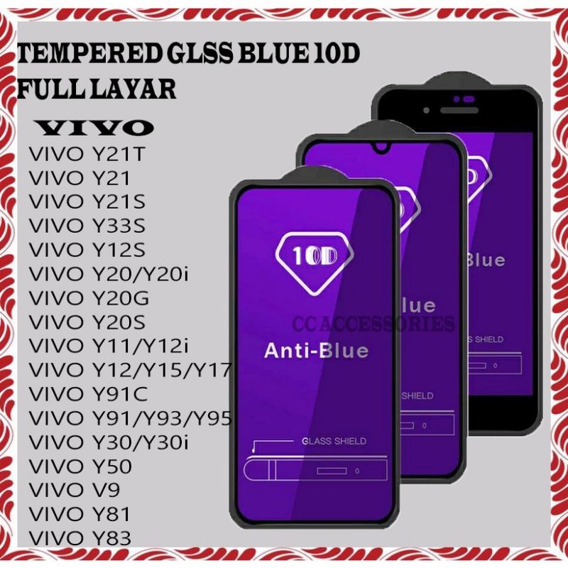 NEW VIVO TEMPER GLASS MATTE CERAMIC ANTI BLUE Y21T / Y21 / Y21S / Y33S / Y12S / Y20 / Y20i / Y20G / Y20S / Y11 / Y12i / Y12 / Y15 / Y17 / Y91C / Y91 / Y93 / Y95 / Y30 / Y30i / Y50 / V9 / Y81 / Y83