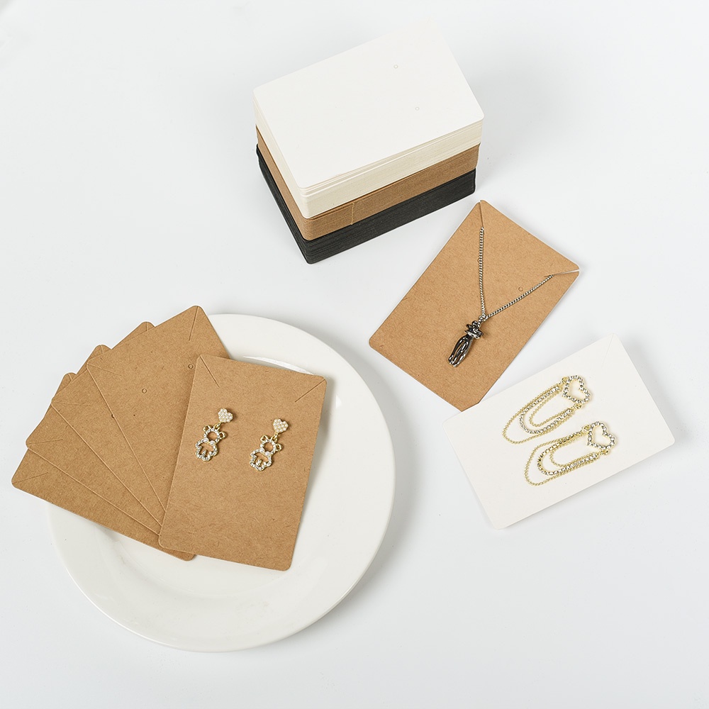 50 Pcs / Set Kantong Kertas Kraft Untuk Display Perhiasan Kalung / Anting