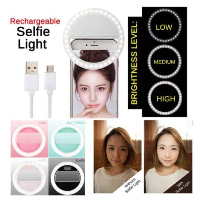 Ring Light Selfie LED / Lampu selfie Bulat untuk kamera camera hp Flash charm eyes