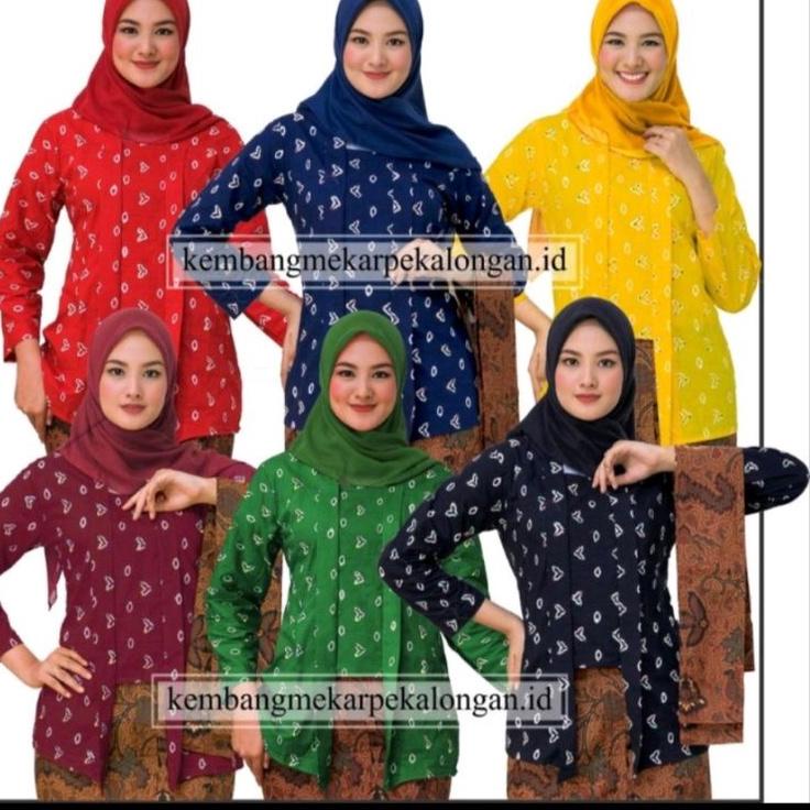 Terlaris.. kebaya kutu baru jumputan batik cap