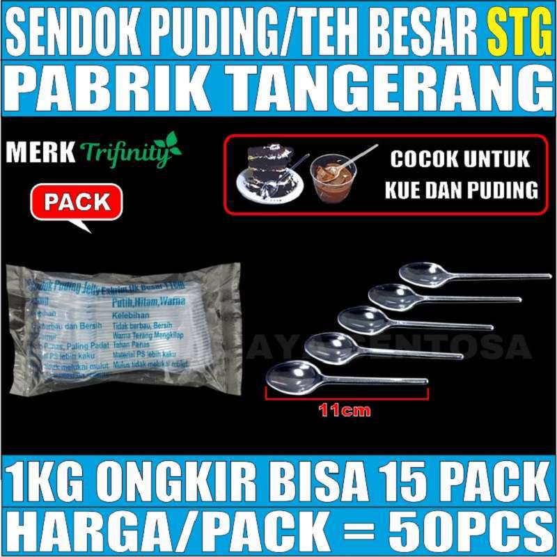 Sendok Teh STG 50pcs Es krim Puding Besar Ice Cream Jelly Murah Trifinity