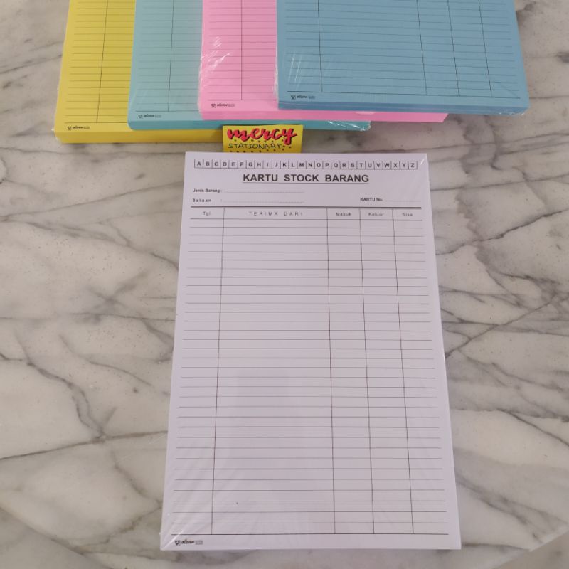 

Kartu Stok Barang A4 Stock Card - 1 Pak 100 Lembar