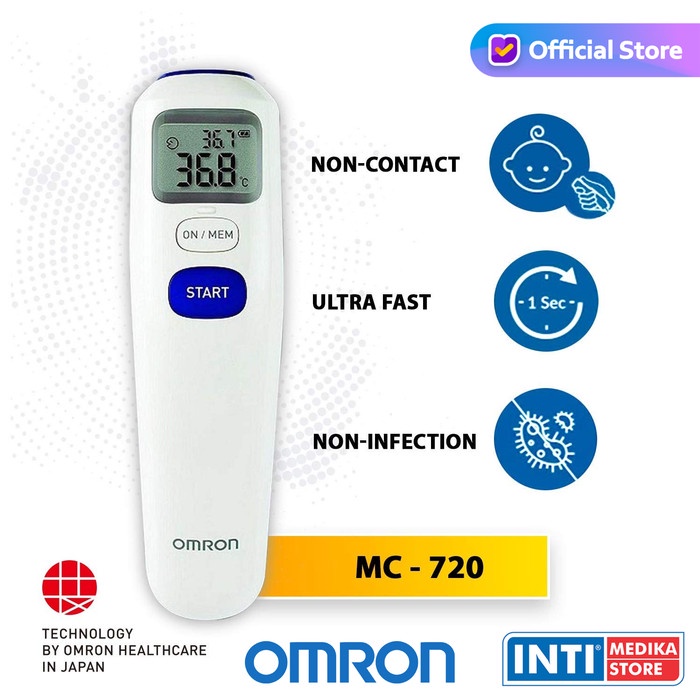 Omron - Thermometer Infrared Mc 720 Termometer Non Kontak Thermo Gun #98