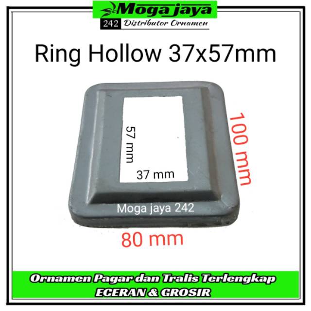 Ring hollow 37x57 mm tapak hollow minimalis aksesoris pintu pagar besi