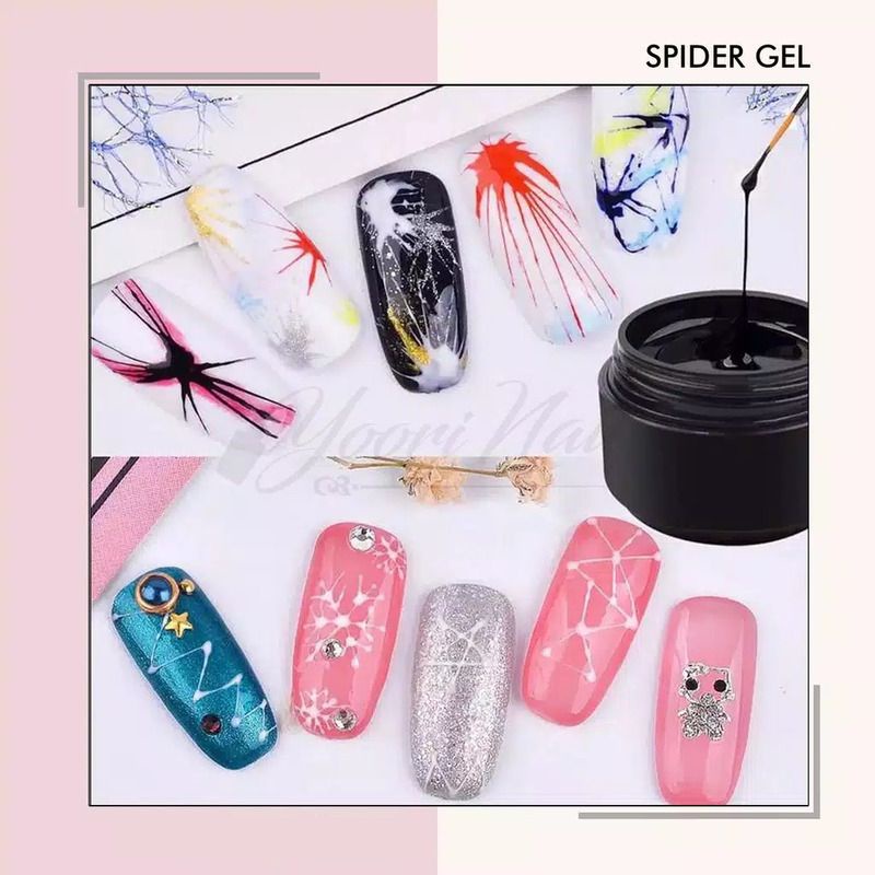 Spider gel nail art wire drawing painting uv gel nails