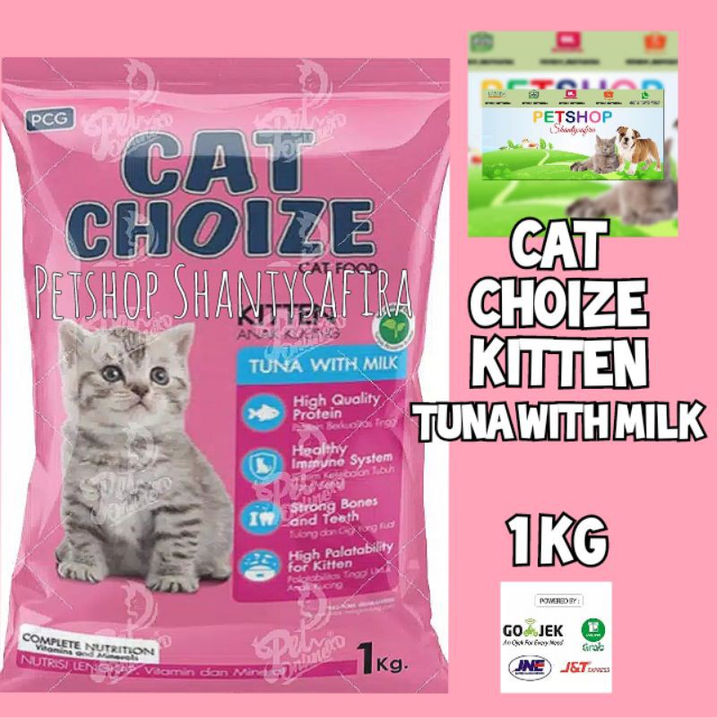 MAKANAN KUCING CAT CHOIZE KITTEN 1KG SALMON / TUNA WITH MILK