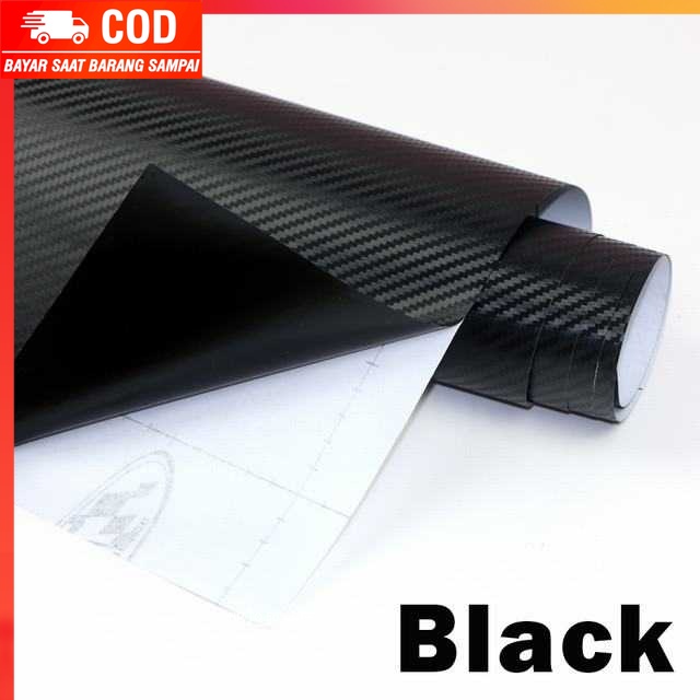 (100% BARANG ORI) Stiker Vinyl Carbon Fiber Mobil Car Wrap 3D 123 x 30 CM - Fiber-03