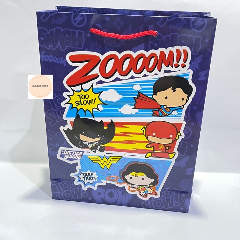 PAPER BAG PAPERBAG MOTIF TAS KERTAS PERNIKAHAN KADO ULANG TAHUN ANAK DEWASA-Superhero