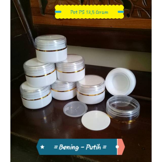 Pot Cream 12,5 gr / 12,5 Gram -  PS Transparan Putih