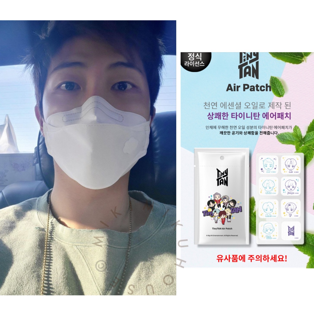 TINYTAN AIR PATCH BTS OFFICIAL WALL STICKER BT21 BABY PURIFIER HUMIDIFIER MASK MASKER STRAP