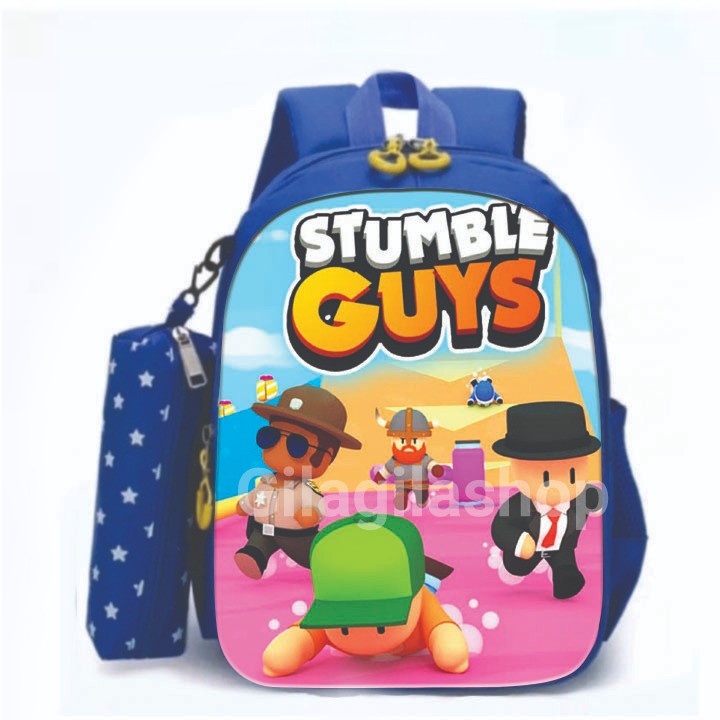 GGS TAS Ransel Sekolah STUMBLE GUYS' Anak Laki-Laki BackPack Tas SD Punggung Laptop Sekolah IMPORT