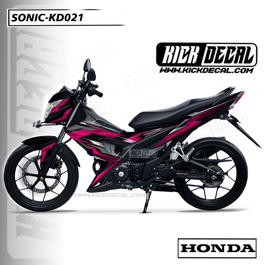 STICKER DECAL MOTOR HONDA SONIC MERAH HITAM- KD021
