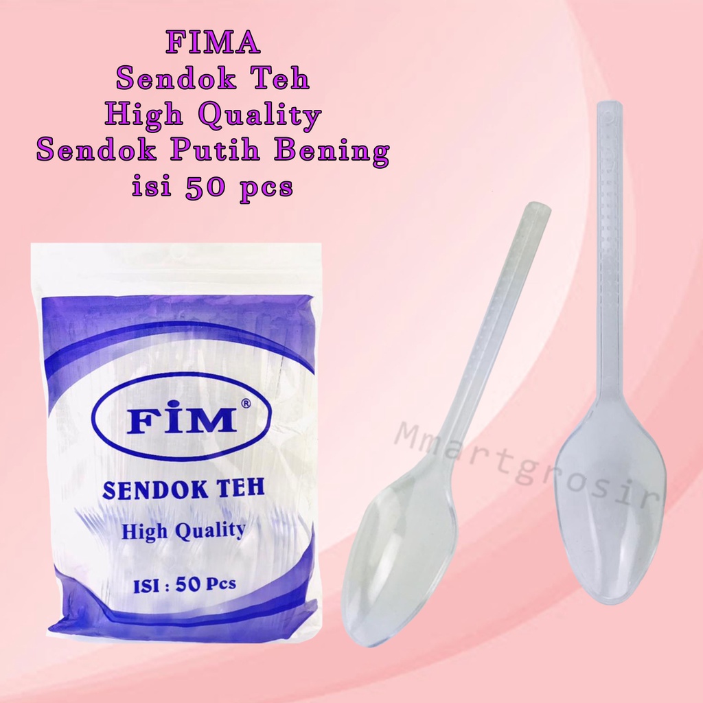 FIM / Sendok Teh / High Quality / Sendok Putih Bening / isi 50 pcs