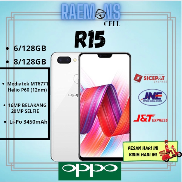 HP OPPO R15  RAM 6/128GB 8/128GB FULLSET GARANSI 12 BULAN