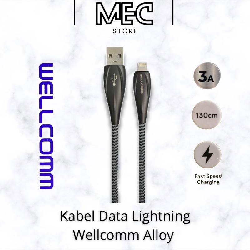 Kabel Data Lightning Wellcomm Alloy C 2.4A Original