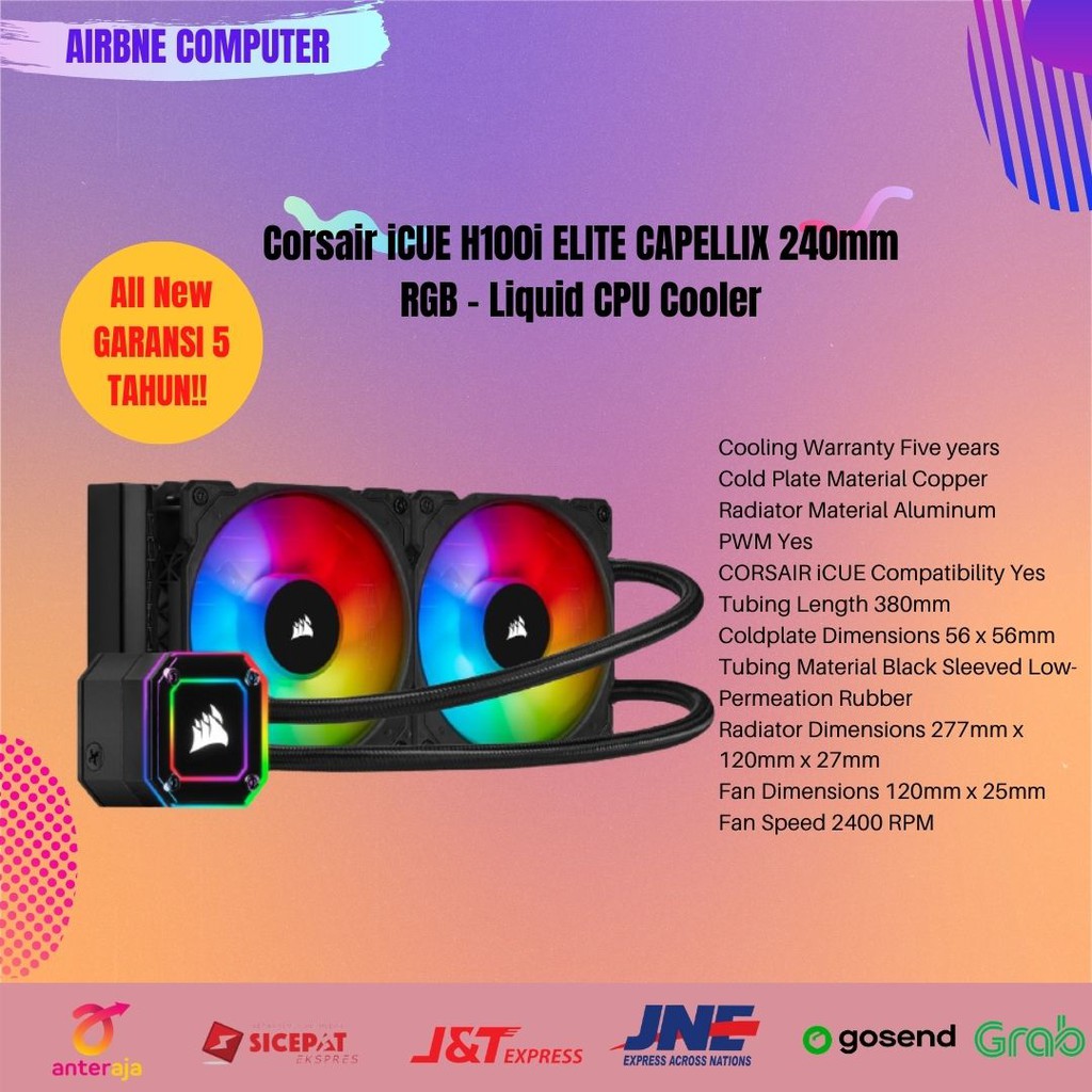 Corsair iCUE H100i ELITE CAPELLIX 240mm RGB - Liquid CPU Cooler || Xtrack74