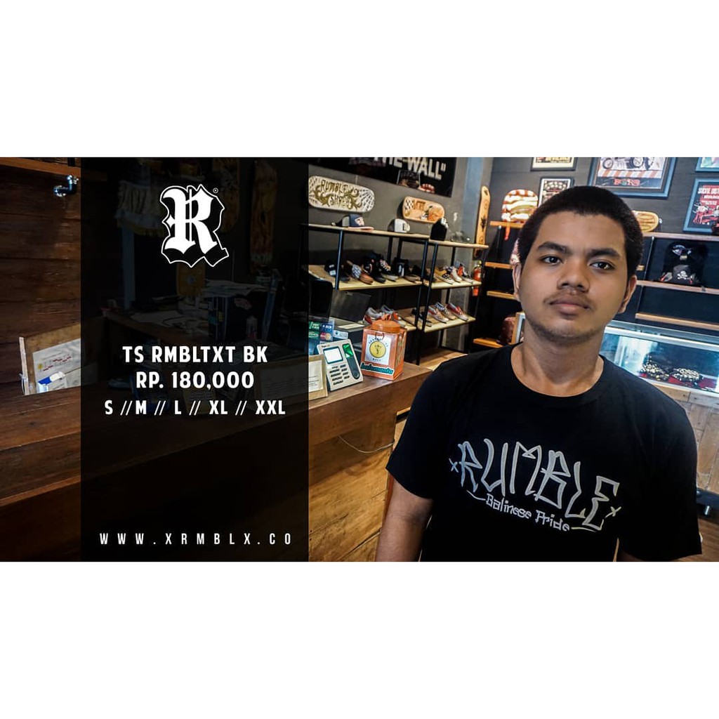 BAJU ATASAN KAOS RUMBLE TSHIRT RUMBLE ORIGINAL RUMBLE BALI RMBL TXT