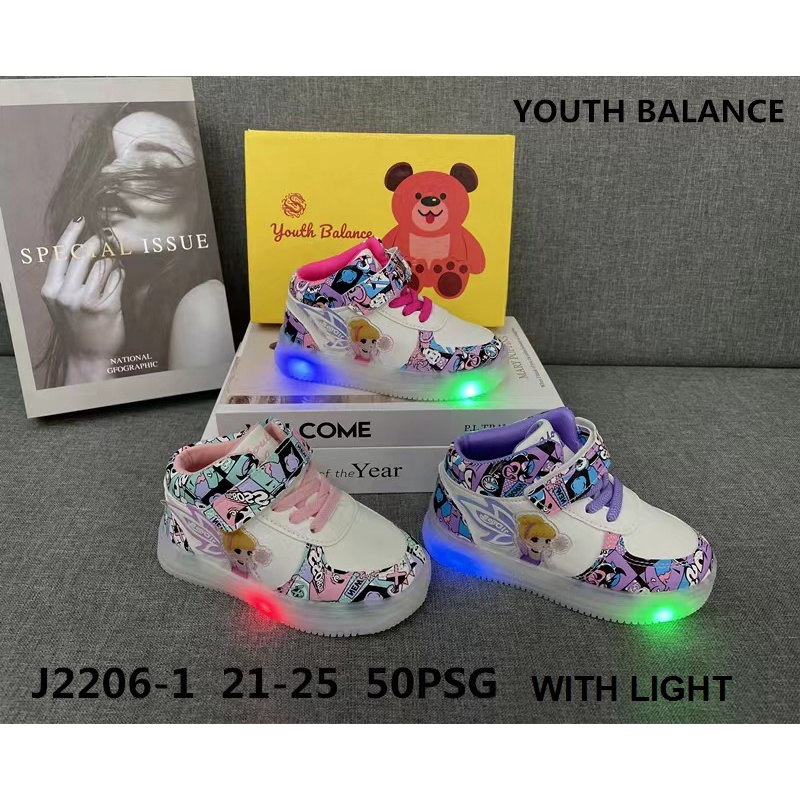 SEPATU LAMPU SNEAKER NIKEE jORdan  SEPATU BAYI  ANAK PEREMPUAN BRANDED IMPORT MERK YOUTH BALANCE J22