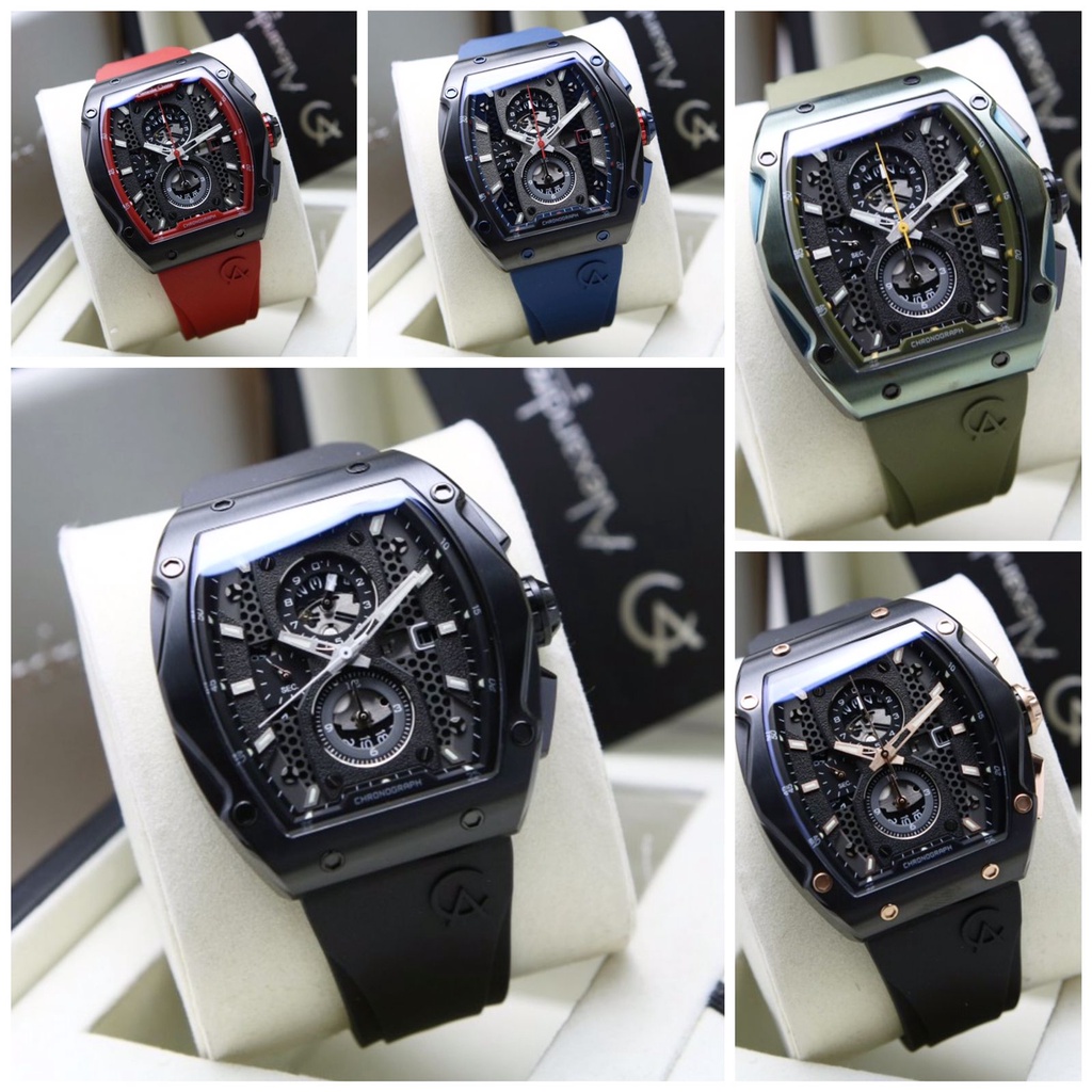 Alexandre Christie Original AC6608 Jam Tangan Pria Tali Karet