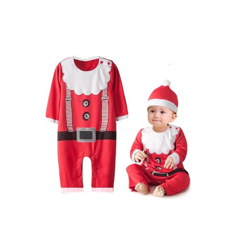 Sleepsuit Natal Romper Santa Claus set Hat 2in1 Jumpsuit ELF Baju Bayi Natal Santa's Little Helper Christmas Jumper Jumpsuit Santa Panjang Pajamas Babymaniashopid