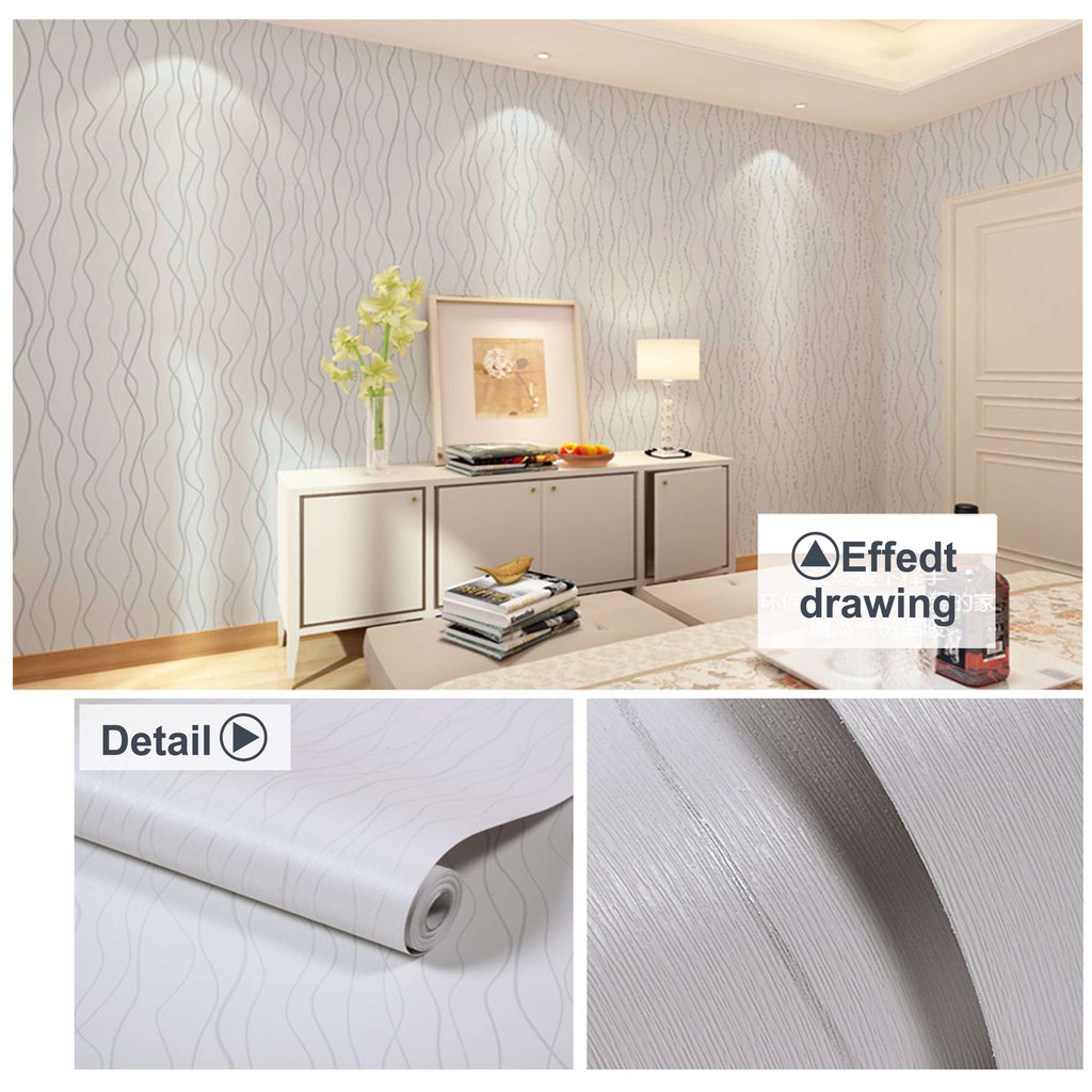 Wallpaper Dinding Garis Gelombang - Wallpaper Sticker PVC ± 9 meter x 45 cm