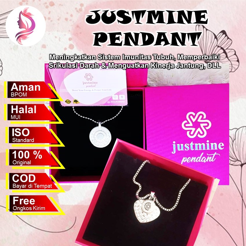 KALUNG PENDANT JUSTMINE BEAUTY 4000 ION NEGATIF PENINGKAT SISTEM IMUNITAS TUBUH ORIGINAL PENDANT