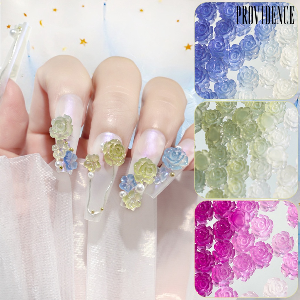 Providence Ornamen Bunga Camellia 3D Bahan Resin Untuk Dekorasi Nail Art DIY