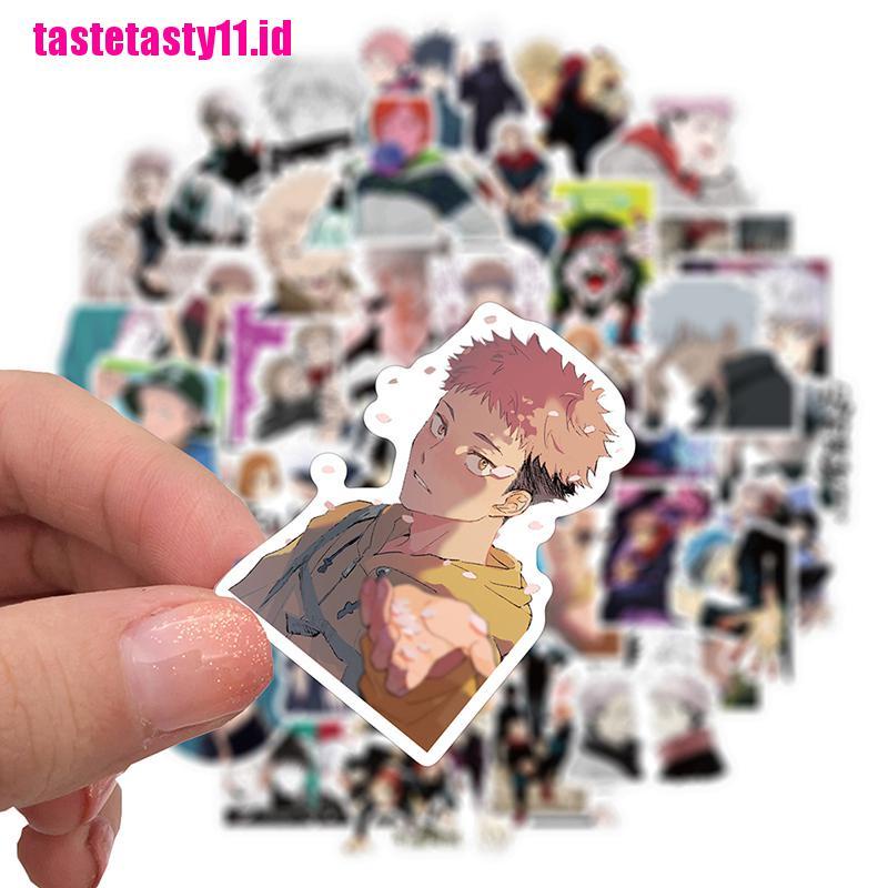 50 Pcs Stiker Desain Anime Jujutsu Kaisen Untuk Gitar / Laptop / Koper