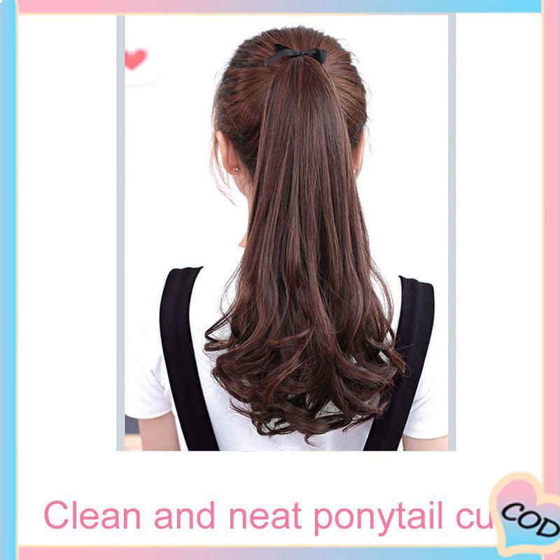 COD❤️ Wig Ponytail Panjang Keriting Lace-up Jenis Gelombang Besar Realistis Potongan Wig Alami-A.one