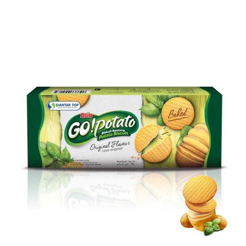 

BISKUIT BRIO GO POTATO 60GR 104GR PREMIUM SIANTAR TOP