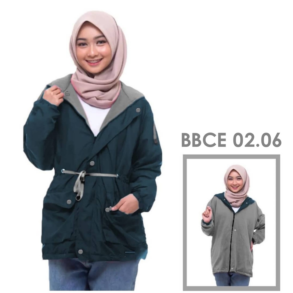 PROMO BISA COD JAKET WANITA BOLAK BALIK BB 2in1 PARASUT ANTI AIR FLEECE 2 LAPIS WINDBREAKER HITS KEKINIAN UNTUK MUSLIMAH DAN CEWEK TANGGUH