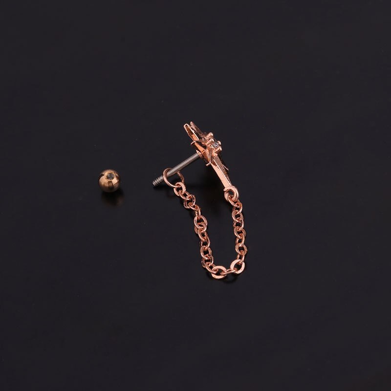 1pc Anting Tusuk Desain Bunga Hias Cz Untuk Wanita