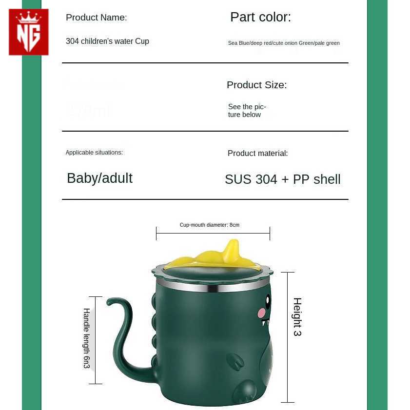 COD Gelas Mug Cangkir Wadah Tempat Bitol Botol Kopi Susu Air Minum Anak Sekolah TK Perempuan Laki Sedotan BPA Free Gelas Anak Karakter Anti Tumpah Pecah Tahan Panas Stenlis Stainless Steel Tutup Kado Cantik Unik Lucu Estetik Korea Aesthetic Korean Murah-8
