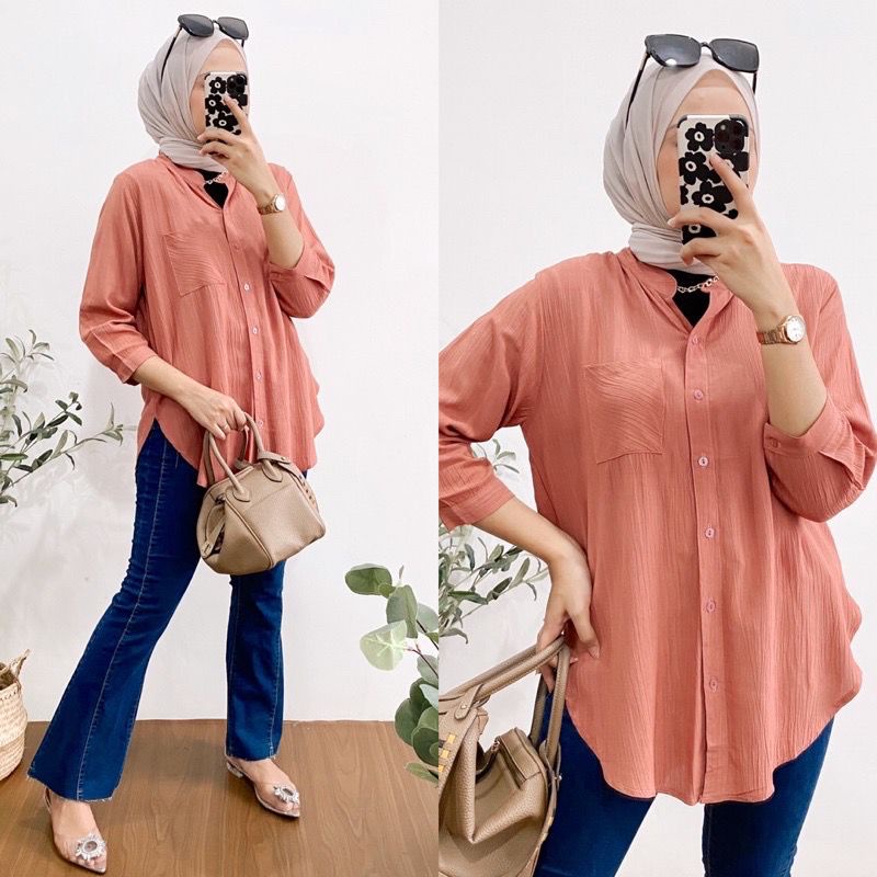 1KG MUAT 5PCS | DAHLIA DAILY BASIC TOP ATASAN AIRFLOW CRINKLE HITS OOTD SELEBGRAM FASHION GROSIR WANITA